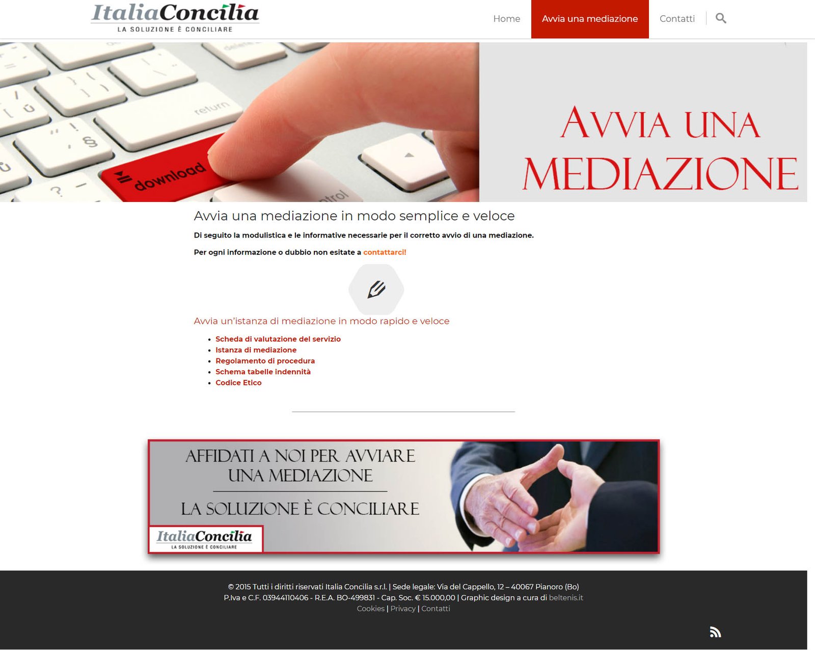 Sito WordPress per Italia Concilia: Richiesta Mediazione Civile Online