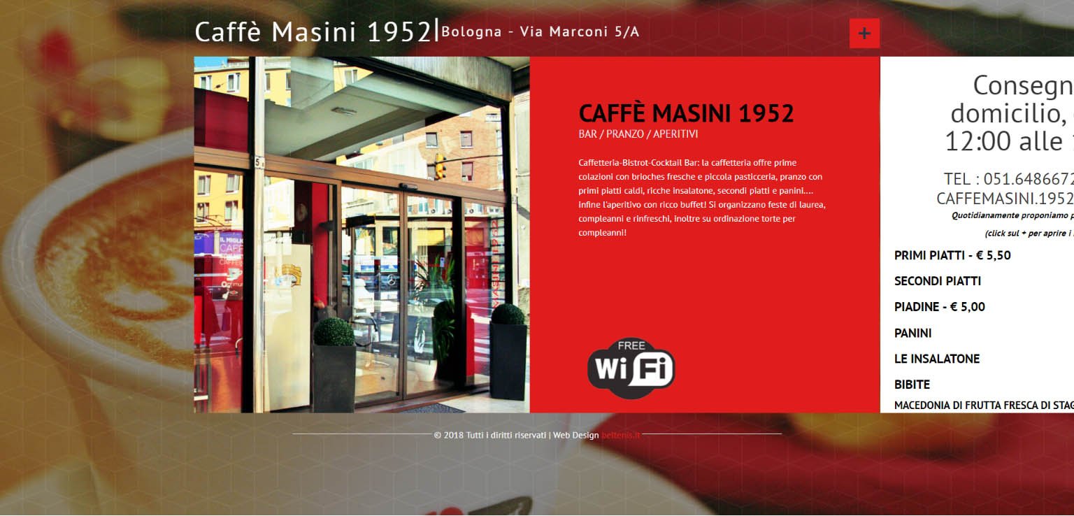 Landing Page Orizzontale (WordPress) per Caffè Masini 1952