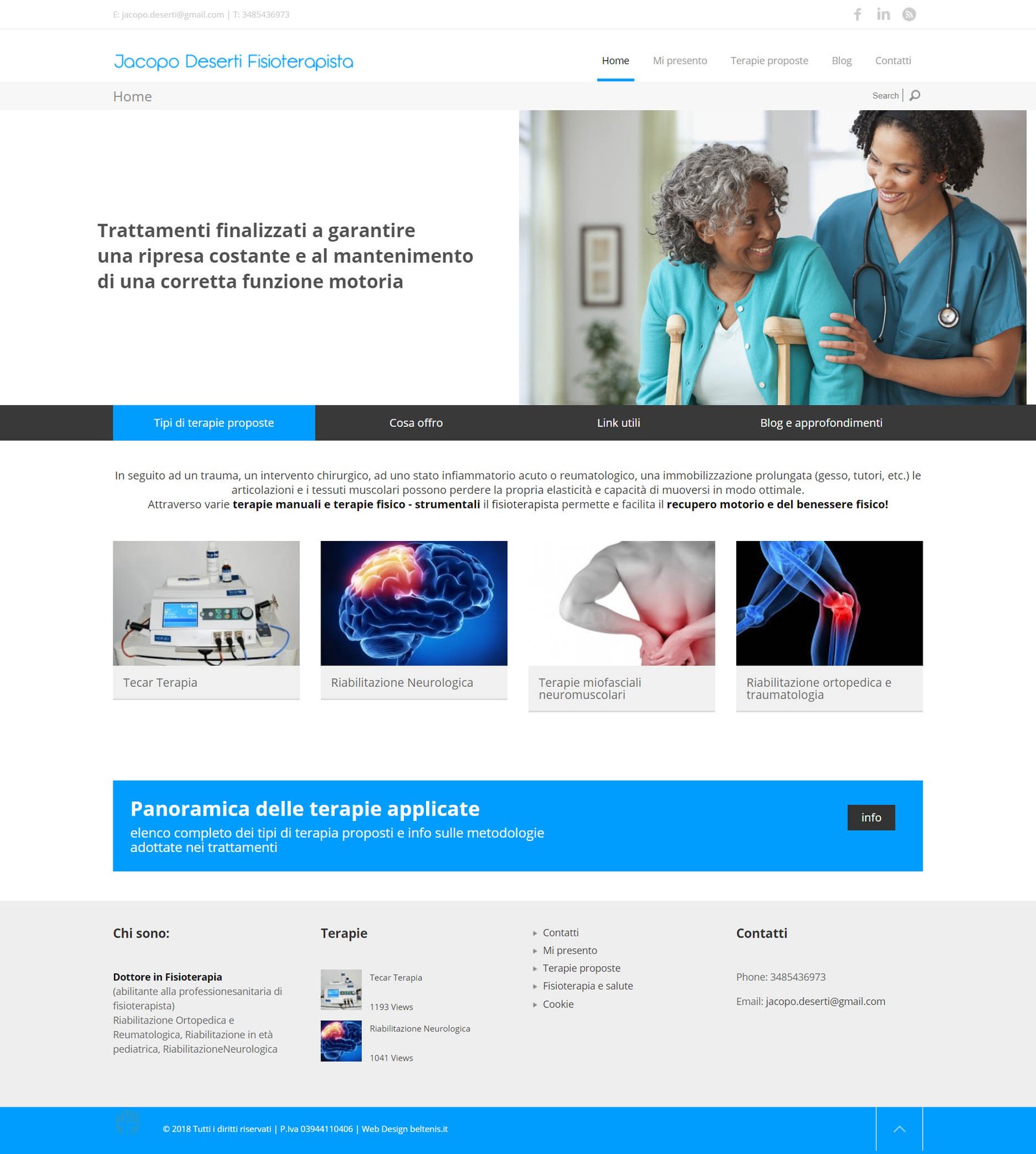 Realizzazione Sito Web Jacopo Deserti Fisioterapista