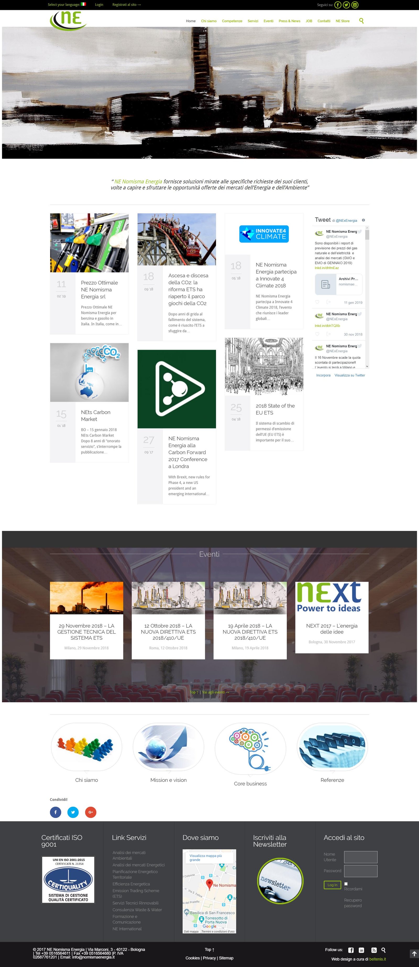 Sito wordpress per Nomisma Energia: Consulenze, Eventi & Report
