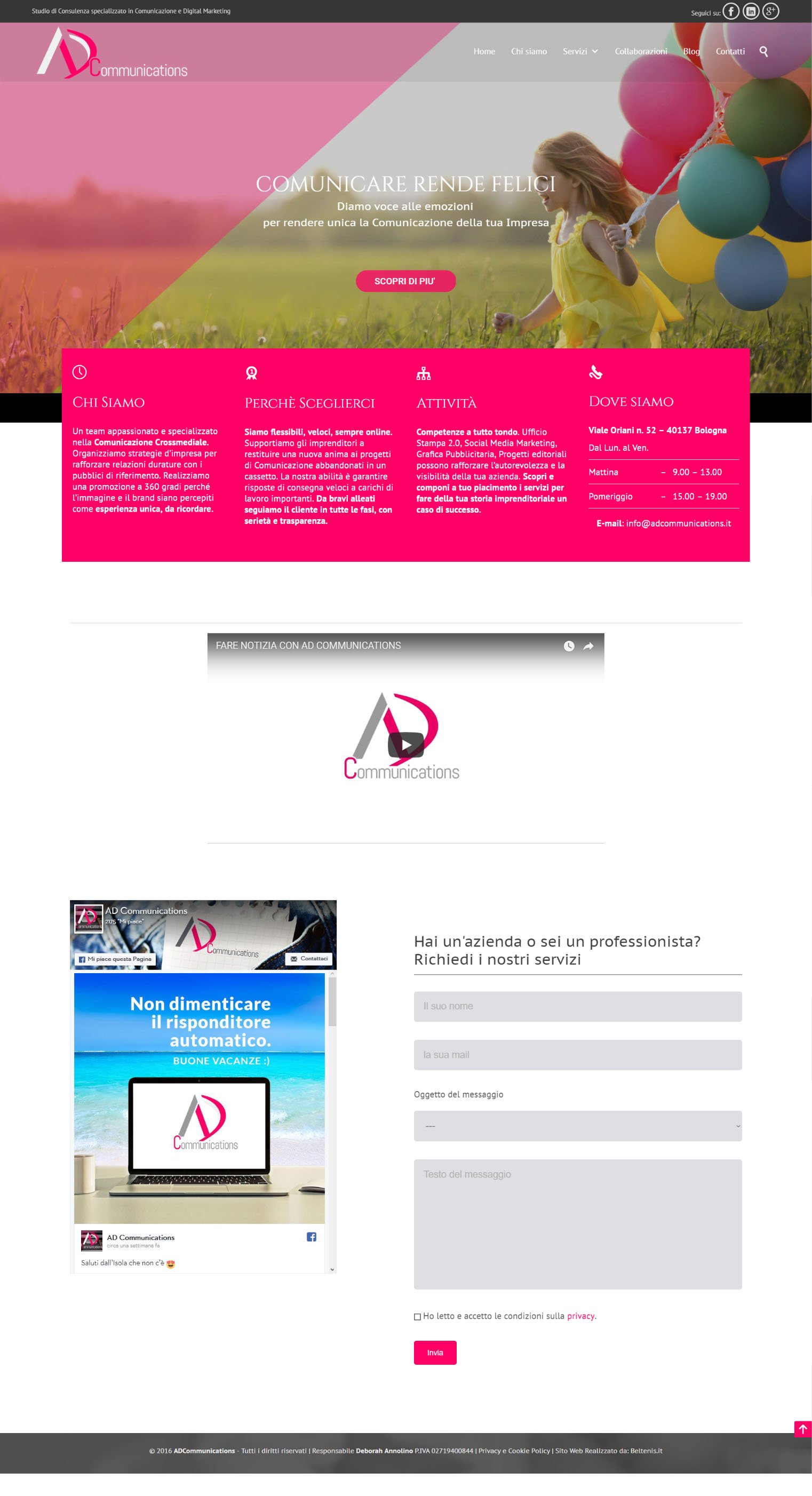 Nuovo sito web per AD Communications