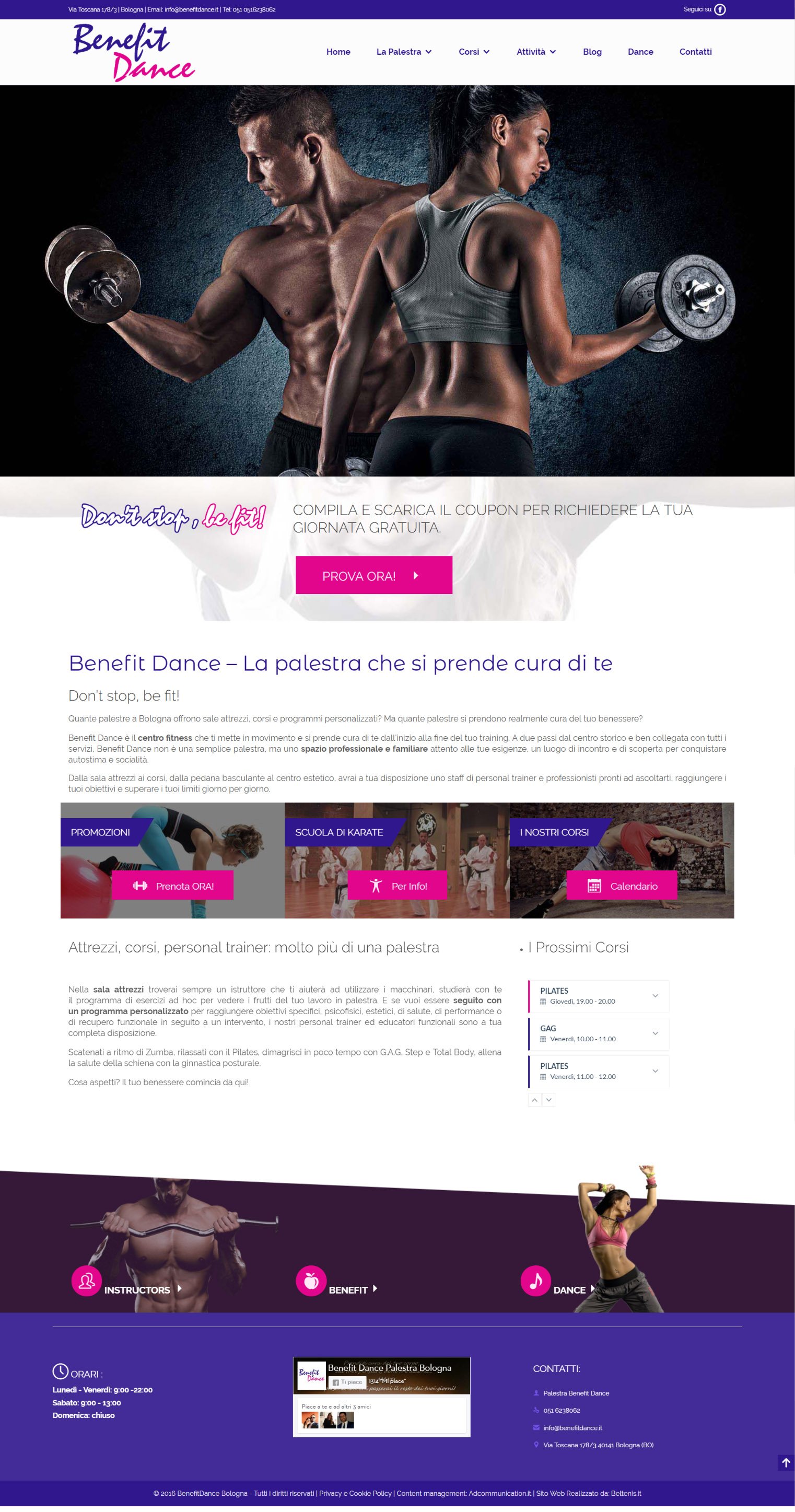 Restyling e Ottimizzazione del Sito WordPress Palestra Benefit Dance: Responsive, Calendario Corsi Dinamico e SEO Boost