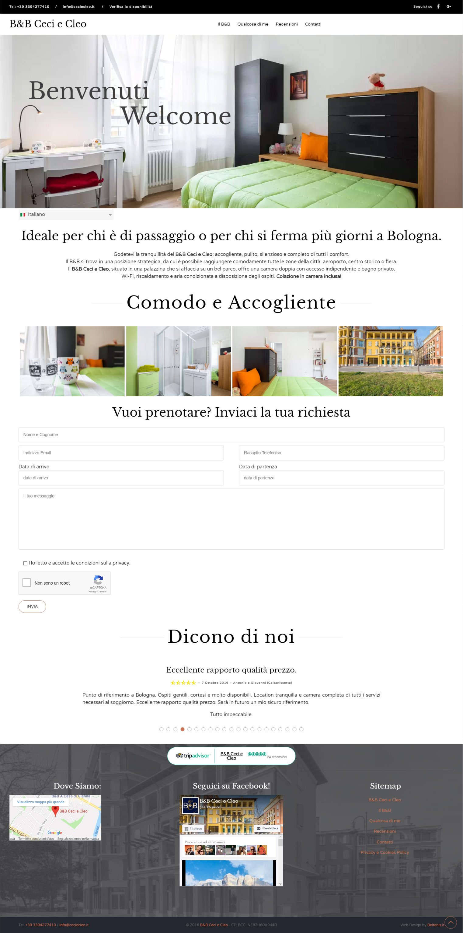 Rinnovo sito web per il B&B Ceci e Cleo