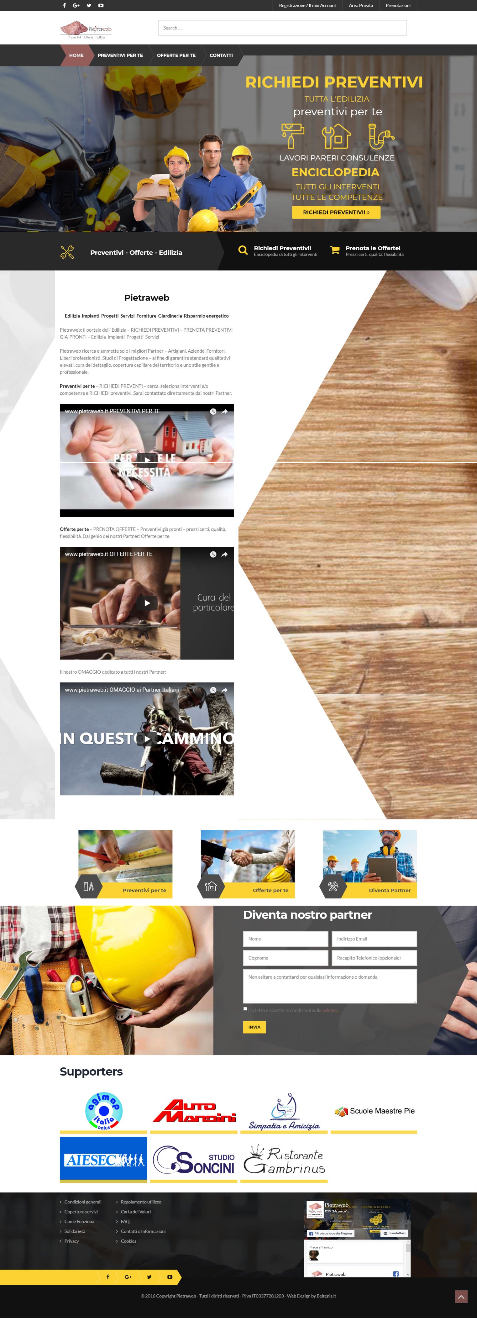 Anteprima del sito web