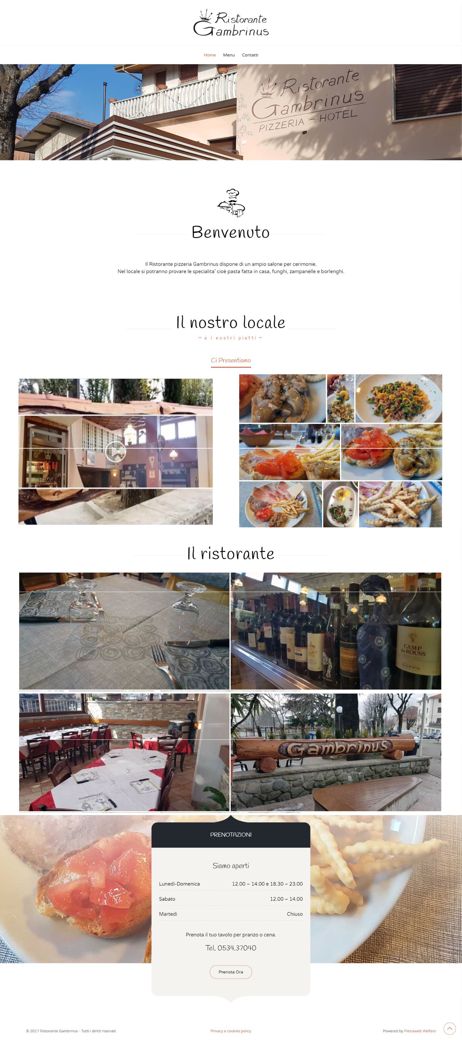 Sito Web Ristorante Gambrinus