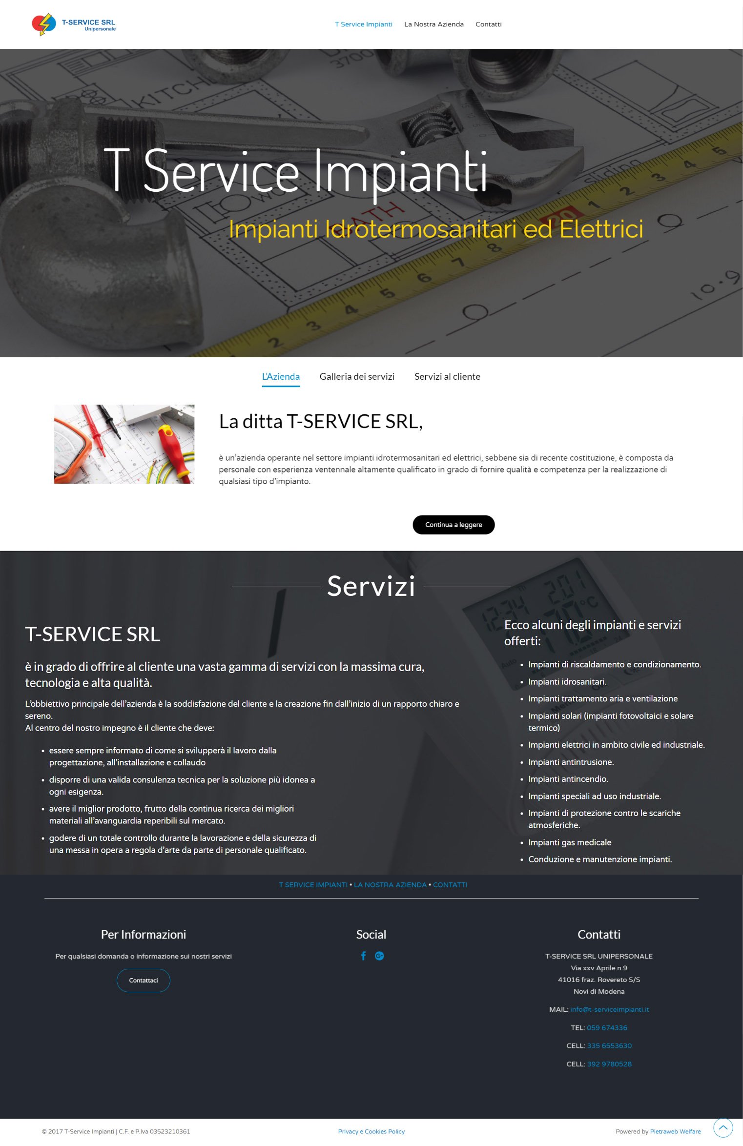 Anteprima del sito web