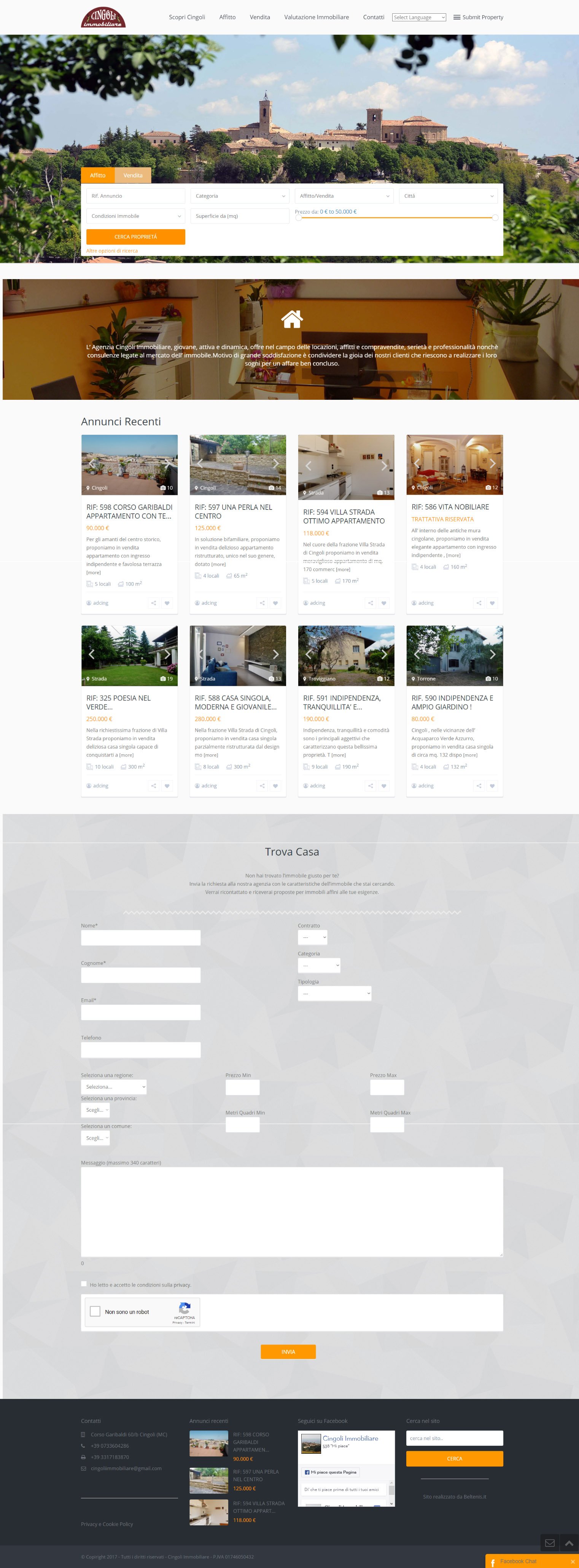 Sito per agenzia immobiliare Cingoli Immobiliare