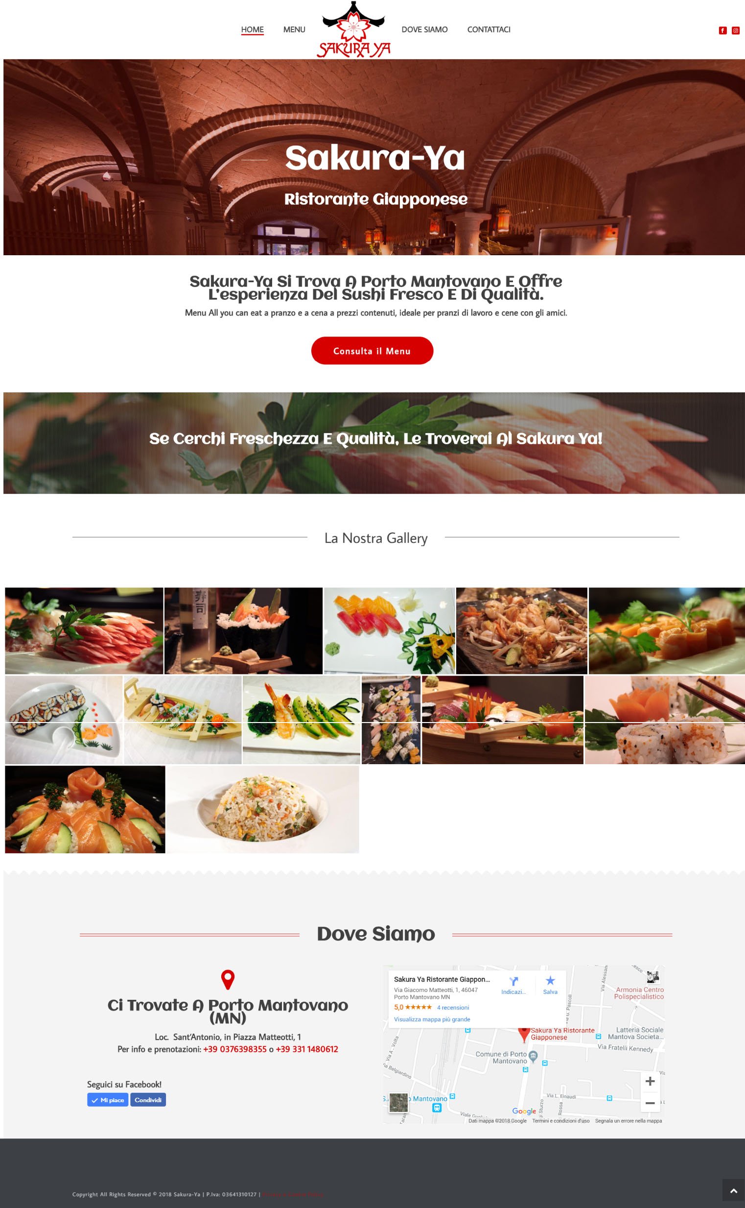 Sito Web Ristorante Giapponese Sakura Ya