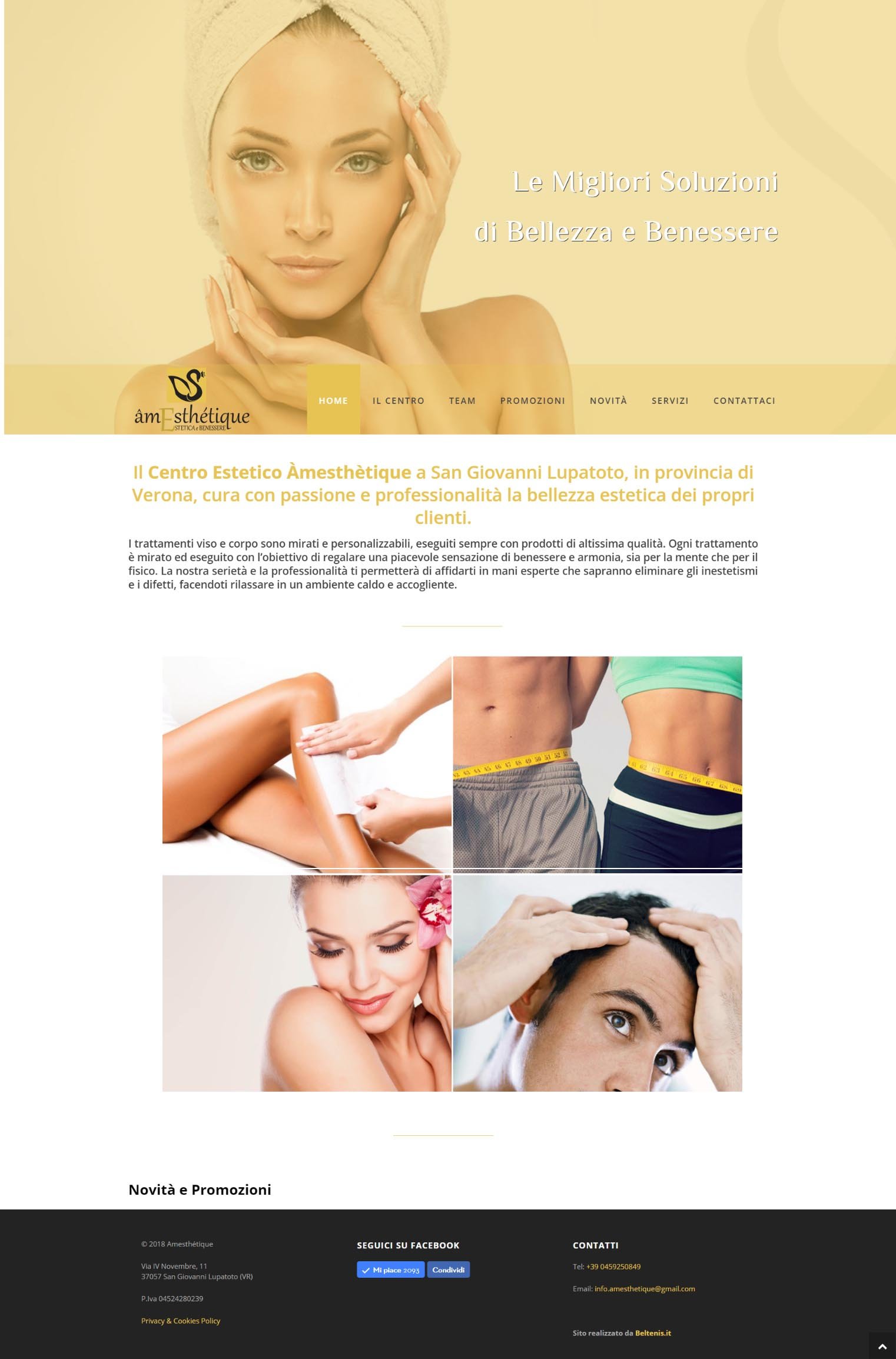 Restyle Grafico Sito Web Amesthétique