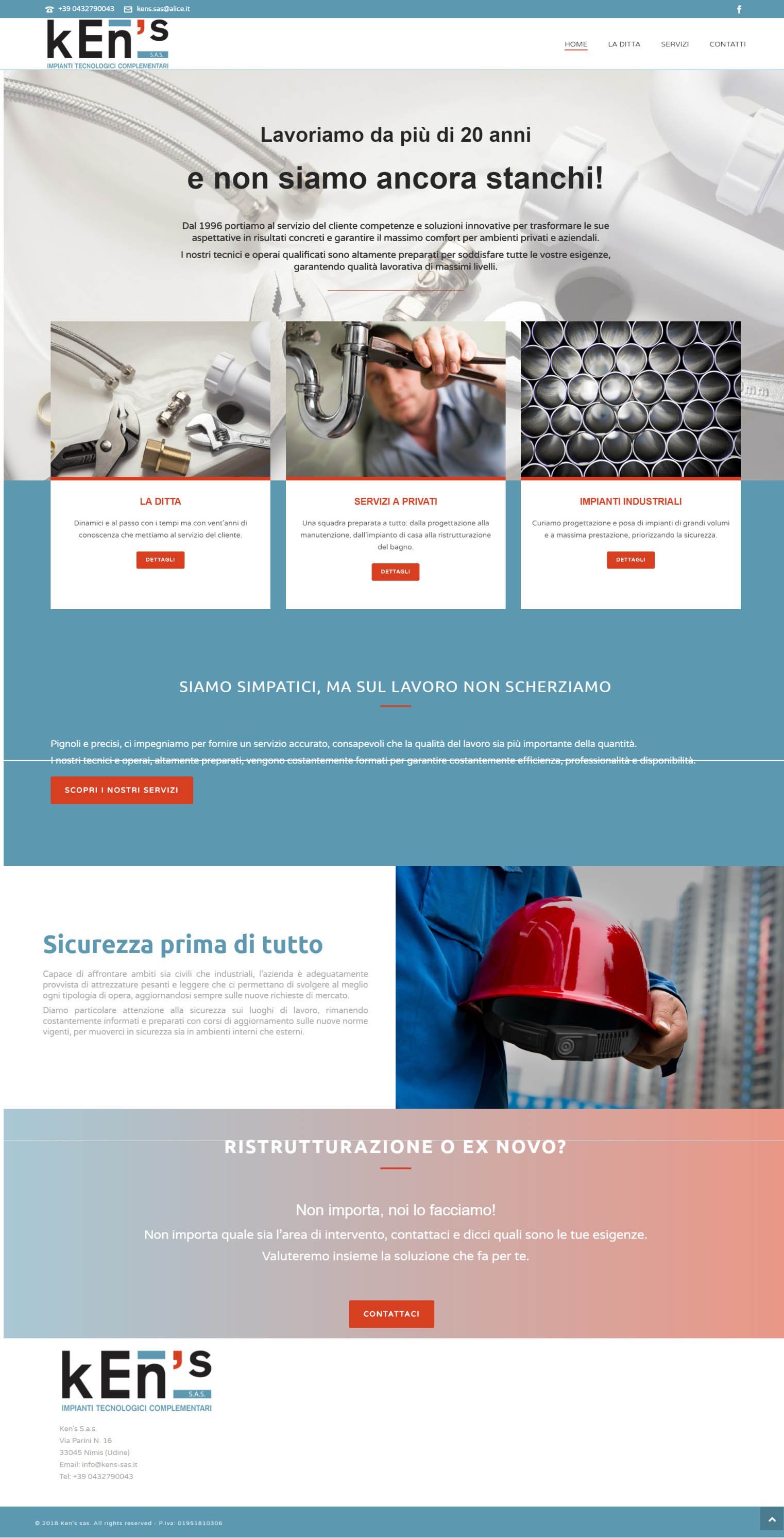 Sito web anziendale per Ken’s Sas Impianti