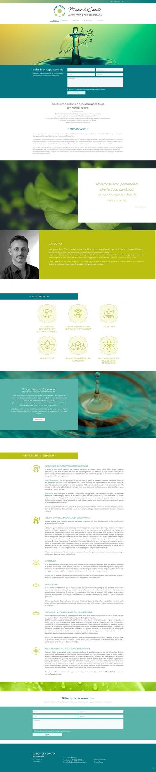 Sviluppo Landing Page naturopatiadecorato.it: Vetrina Servizi e Ottimizzazione Conversione Lead