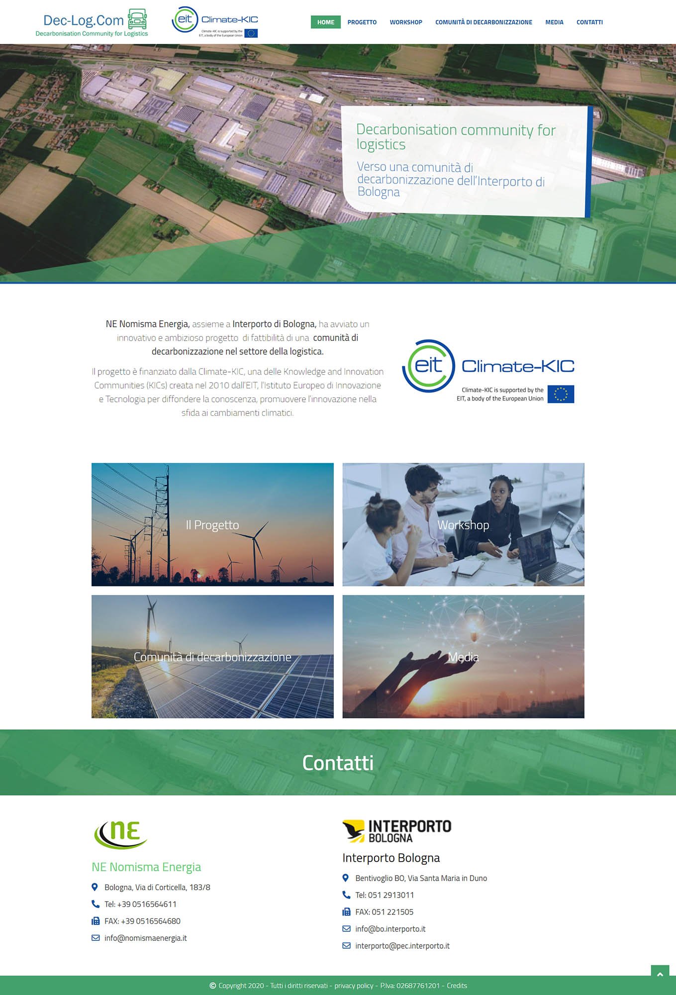 Portale web per progetto di decarbonizzazione