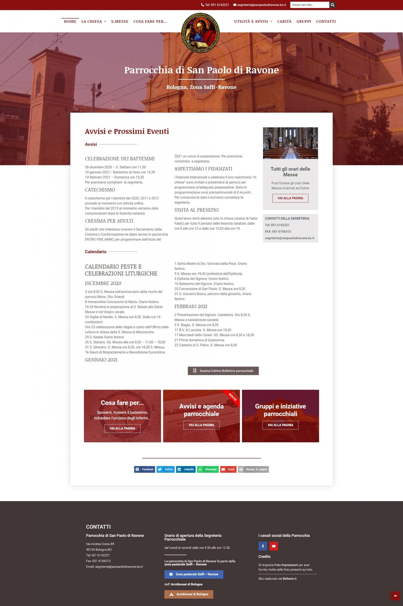 Anteprima del sito web