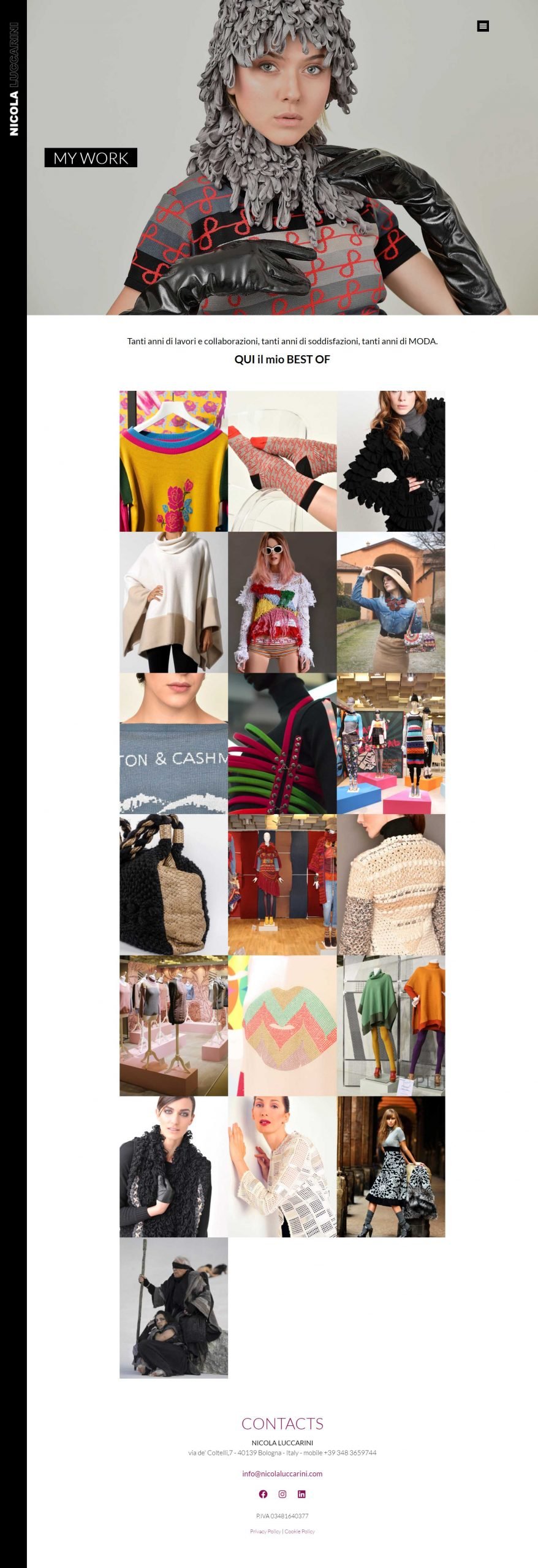 Sito web per un professionista della moda