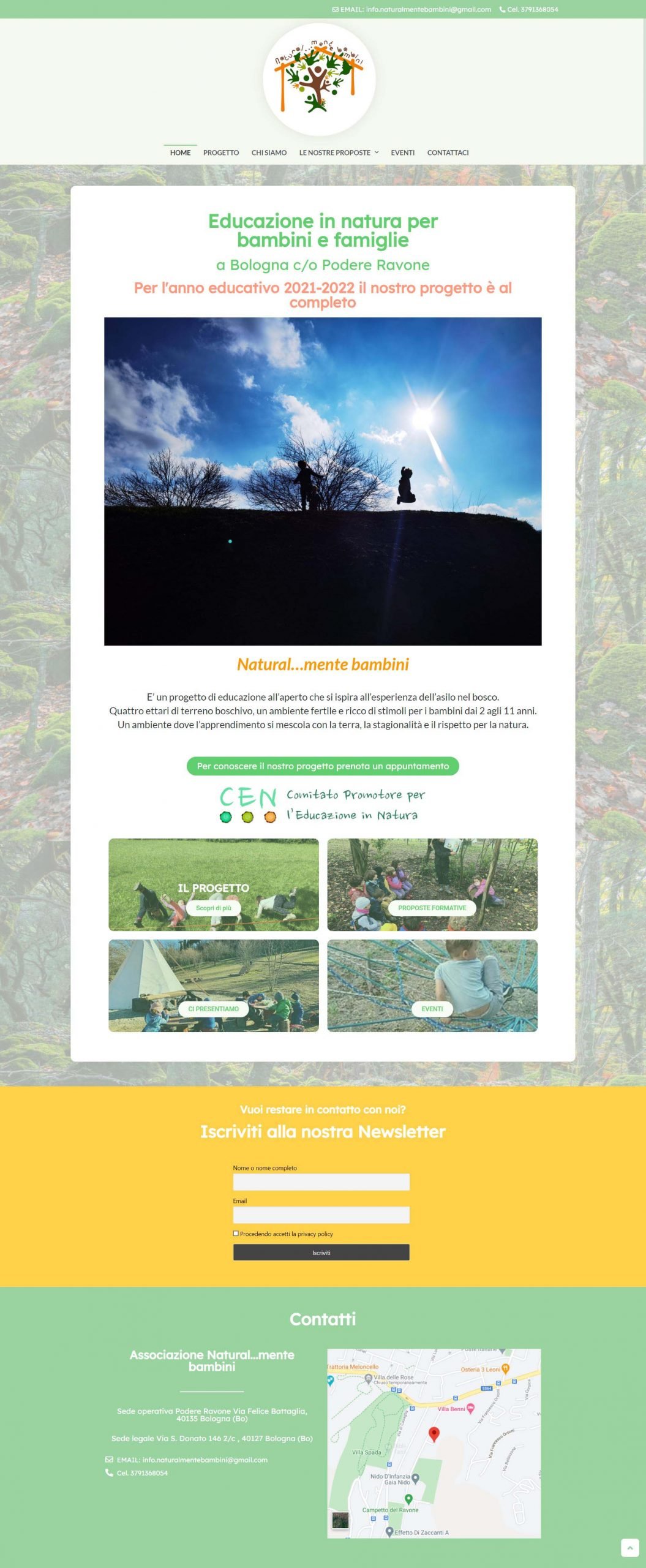 Progetto web per associazione rivolta ai bambini