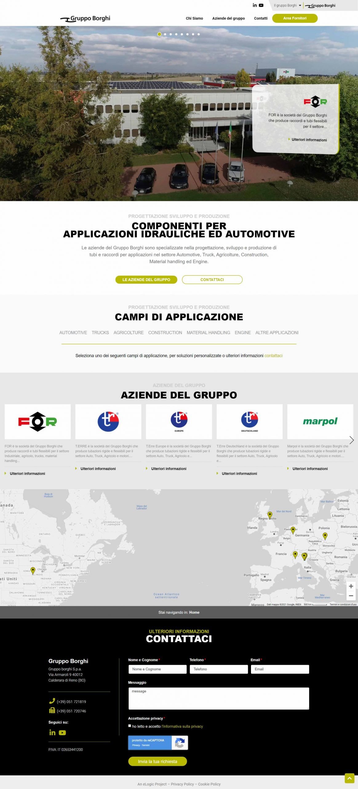 Sito Corporate per gruppo del settore industriale