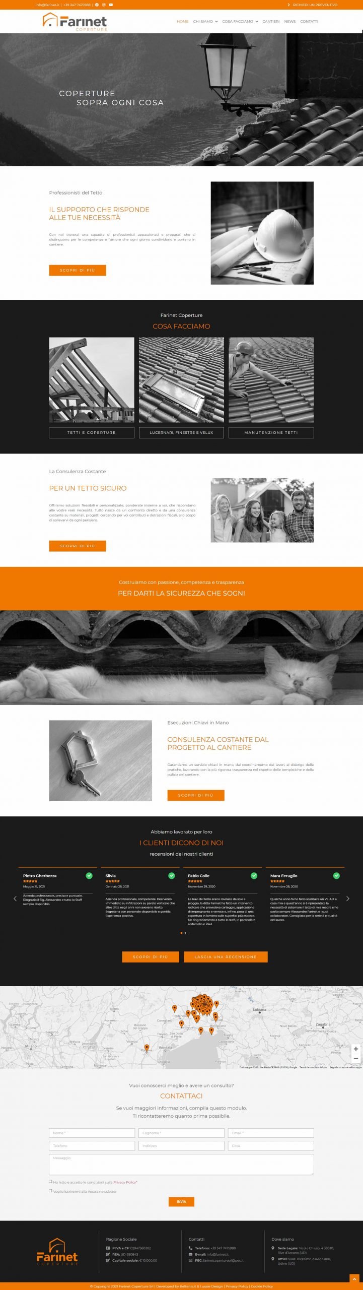 Sito web aziendale settore coperture tetti