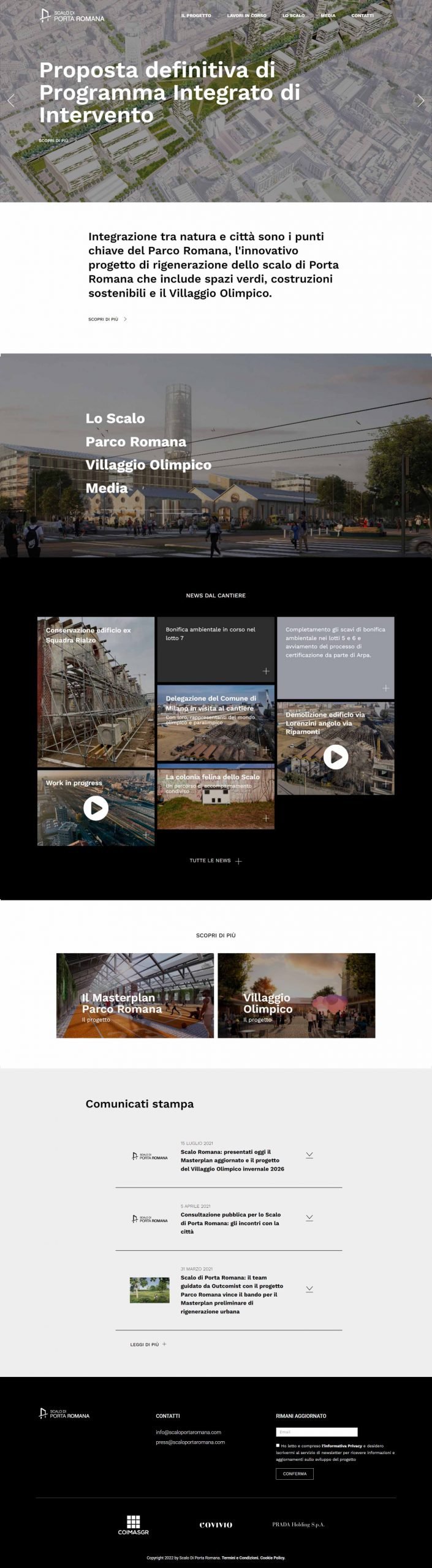 Portale per progetto di riqualificazione urbana